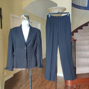 Escada 2pc Striped Brown Pant Suit